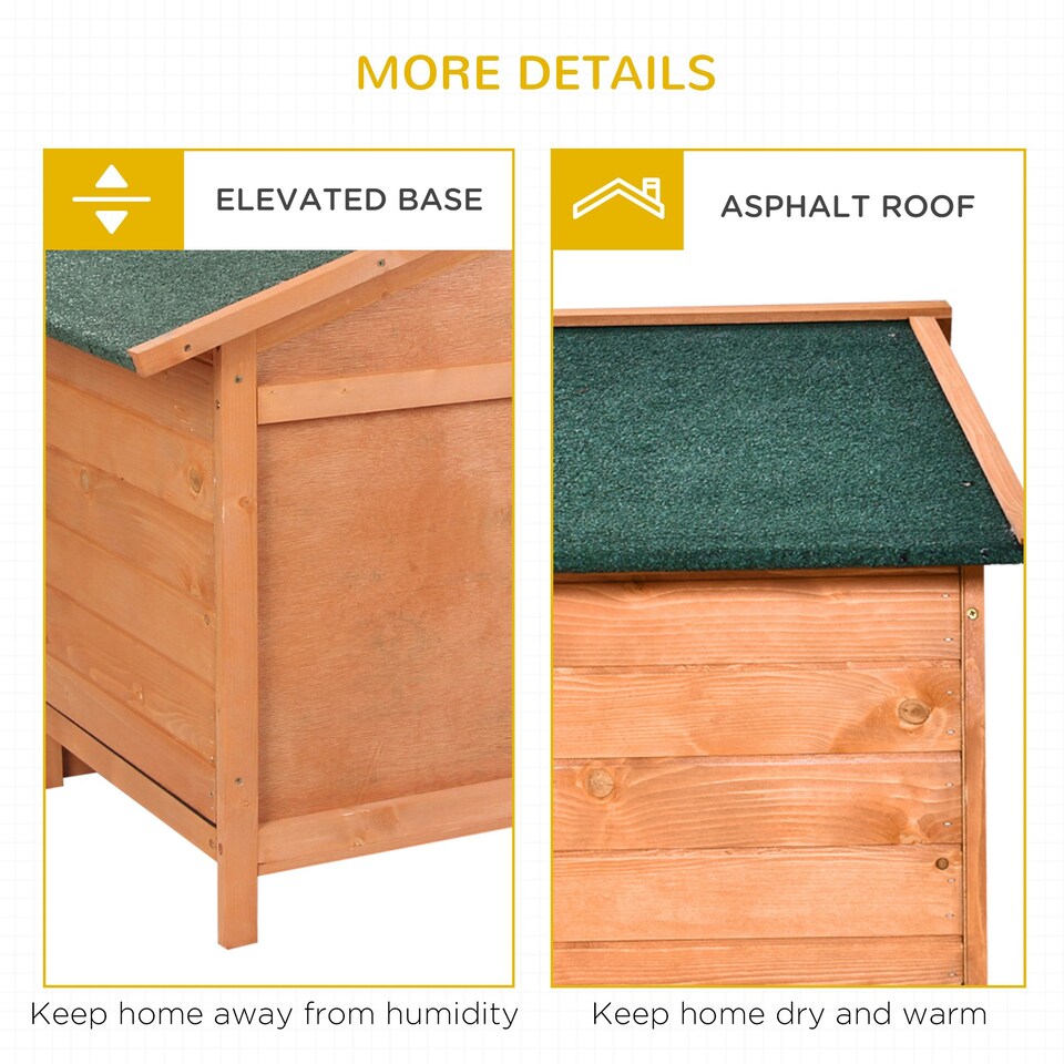 image 1 of PawHut Rabbit Hutch, Guinea Pig Hutch Outdoor Detachable Cage w/ Tray & Roof