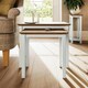 image 3 of Taberno Oak Nest Of 2 Tables Linen White White