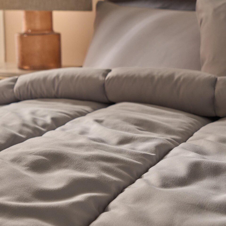 image 1 of OHS Soft Coverless 10.5 TOG Duvet Set Pillowcase Quilted Cover | Silver | Single