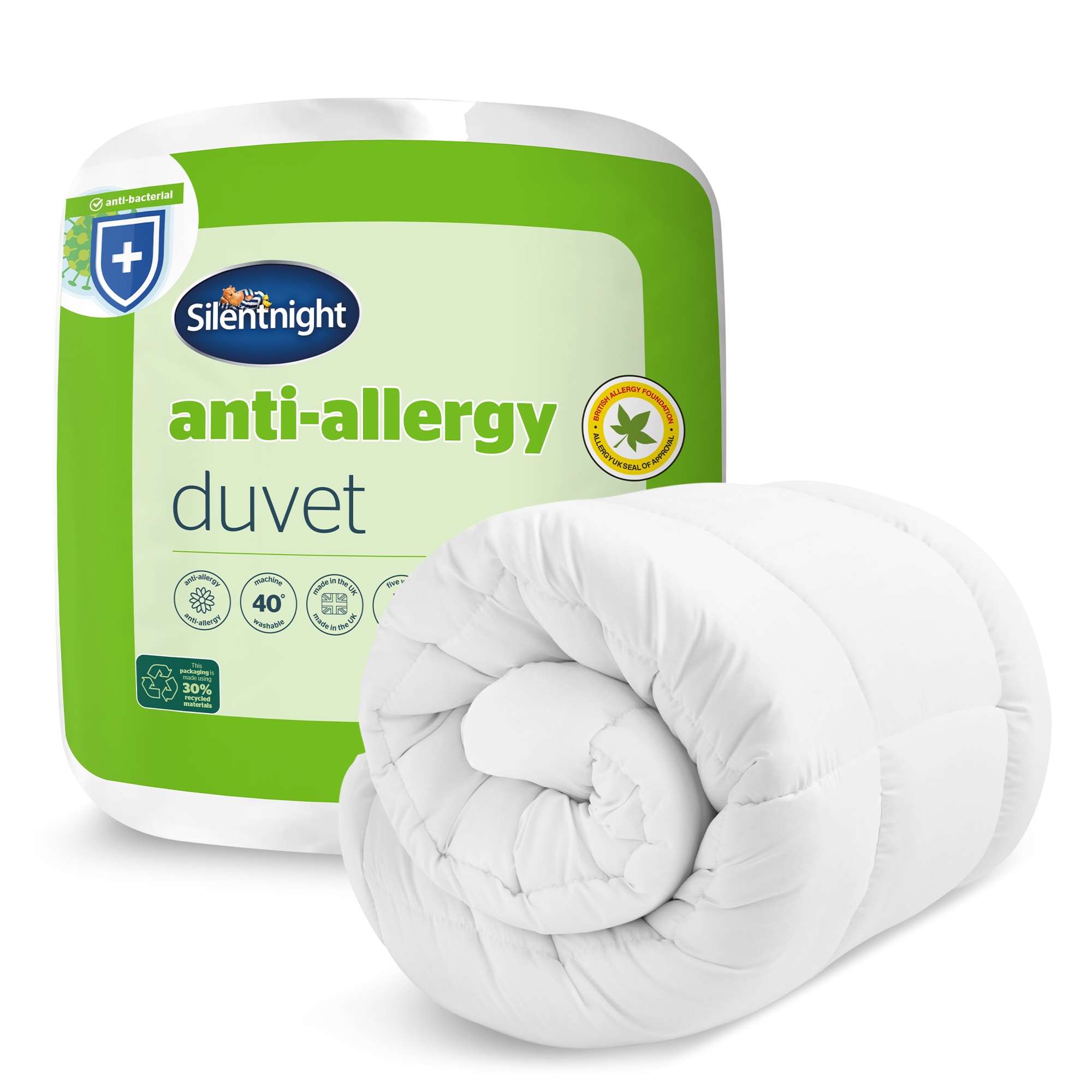 Silentnight Anti Allergy Duvet - 13.5 Tog | White | Double