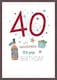 image 1 of AGE 40th BIRTHDAY CARD GLITTER NUMBER 40 MALE MORDEN CARD