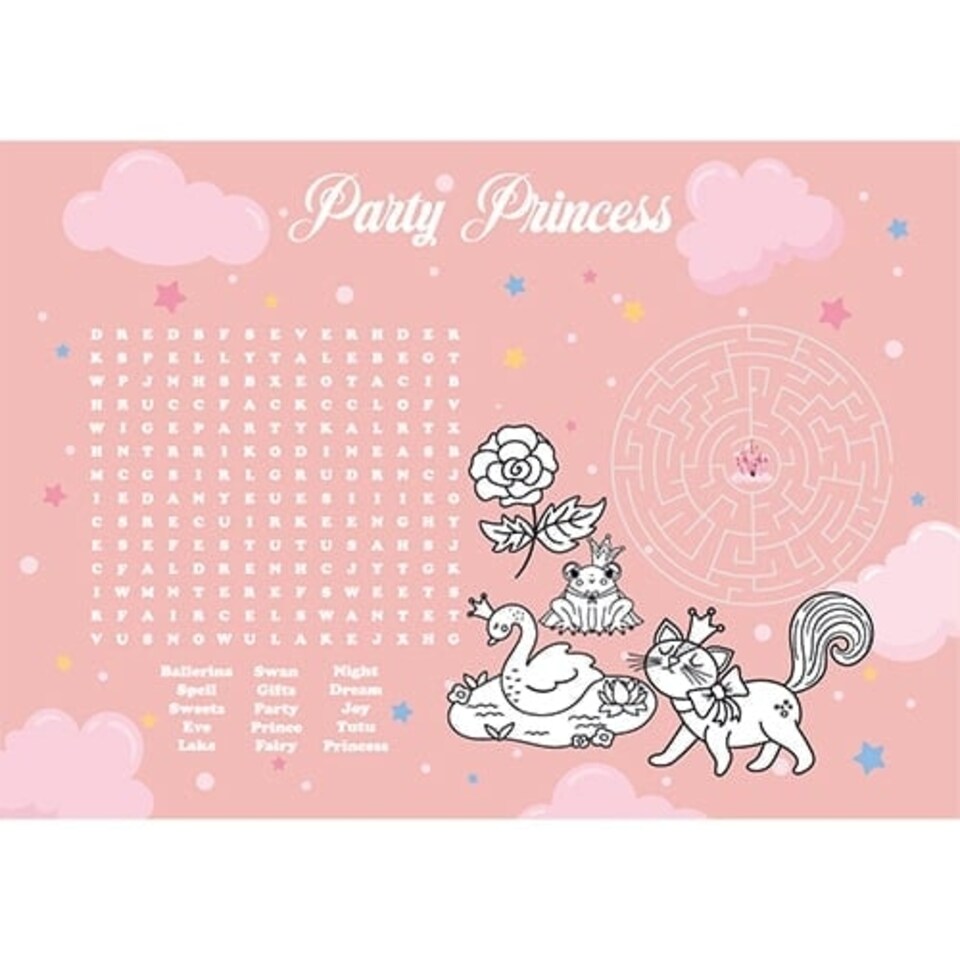 A3 Princess Activity Placemat Sheet