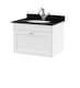 image 1 of Balterley Swynnerton Traditional 1 Drawer Wall Hung Vanity Unit with Marble Basin, Satin White, 600mm