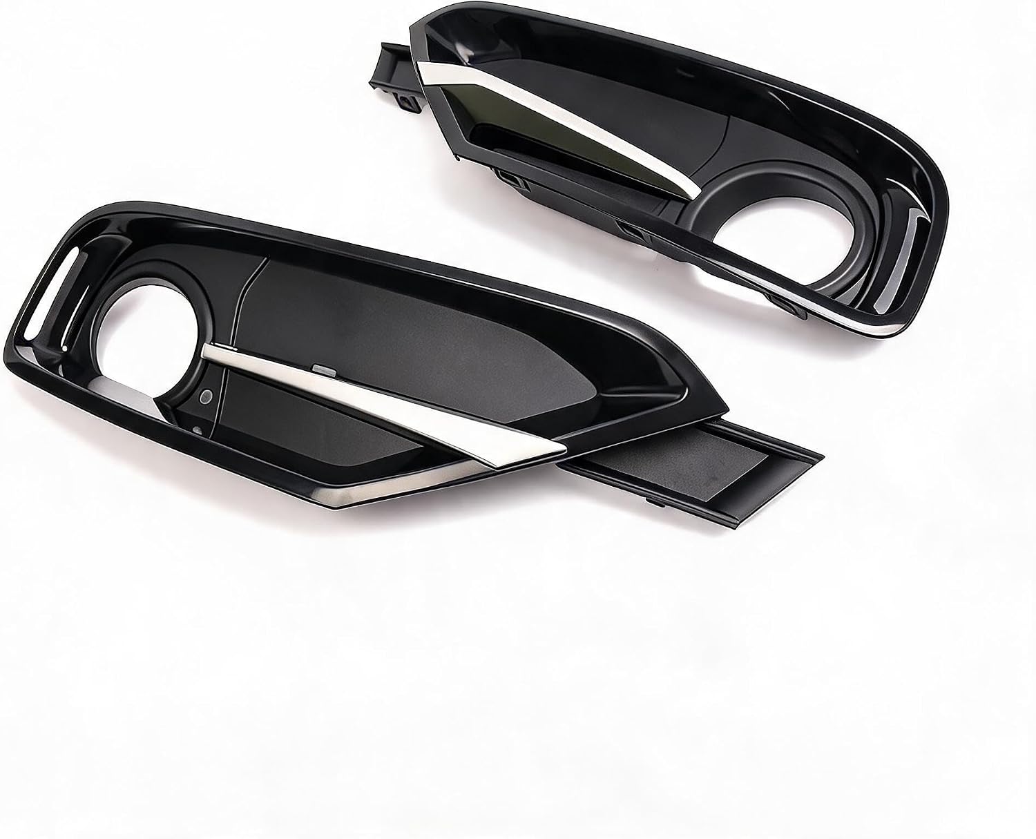 London Boutique Gloss Black Kidney Grille Fits BMW 3 Series F30 F31 2012-2015 Includes left/right fog bezels, double slat design, ABS plastic, chrome