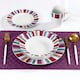 image 3 of 24pc Mix and Match Stripe Dinner set