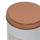 image 4 of Harbour Housewares 3pc Round Metal Tea Coffee Sugar Canister Set - White/Copper