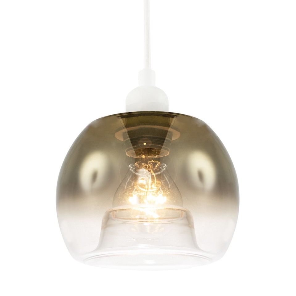image 1 of Modern Polished Gold and Clear Glass Circular Pendant Lighting Shade | Gold | Gold | 1