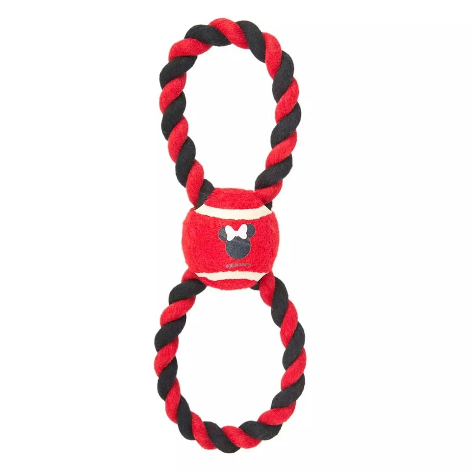 image 1 of Minnie Mouse Tennis Ball Rope Dog Toy
