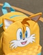 image 5 of Sonic the Hedgehog Kids 3D Tails Backpack - Yellow 'Time To Fly' Character Bag with Checkered Front Pocket - Zip Closure School Bag for Boys & Girls - Sonic Merch Rucksack | Yellow | Yellow