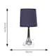 image 2 of ValueLights Teardrop Pair Chrome Touch Table Lamps Navy Shade | Black