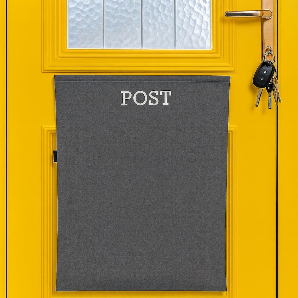 image 1 of Letter Box Catcher [Grey] - Post Catcher for Letterboxes Indoor, No Tools or Screws Needed - 52 x 40 cm Dog Proof Mail Catchers Bag, Grey Letter Box for Front Door