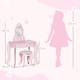 image 5 of HOMCOM Kids Vanity Table & Stool Girls Dressing Set Make Up Desk with Mirror | Pink