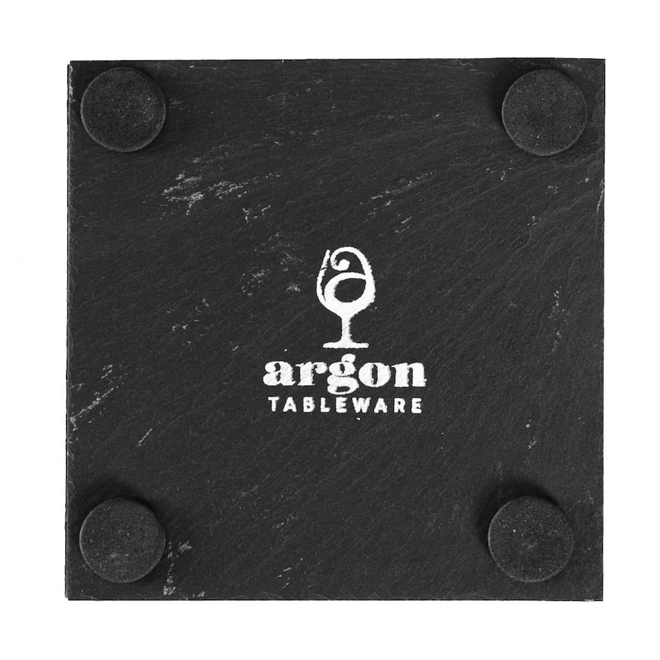 image 1 of Argon Tableware Linea Square Slate Coasters - 10cm - Pack of 6