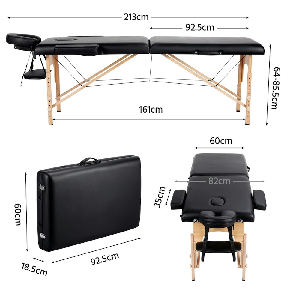 image 1 of Yaheetech 2 Sections Folding Massage Bed with Hand Pallet