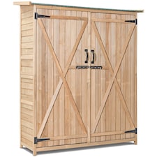 COSTWAY 140 x 50 x 161CM Waterproof Outdoor Storage Shed