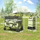 image 7 of Outsunny 180L Folding Garden Trolley Wagon Cart w/ Extendable Side Walls, Black
