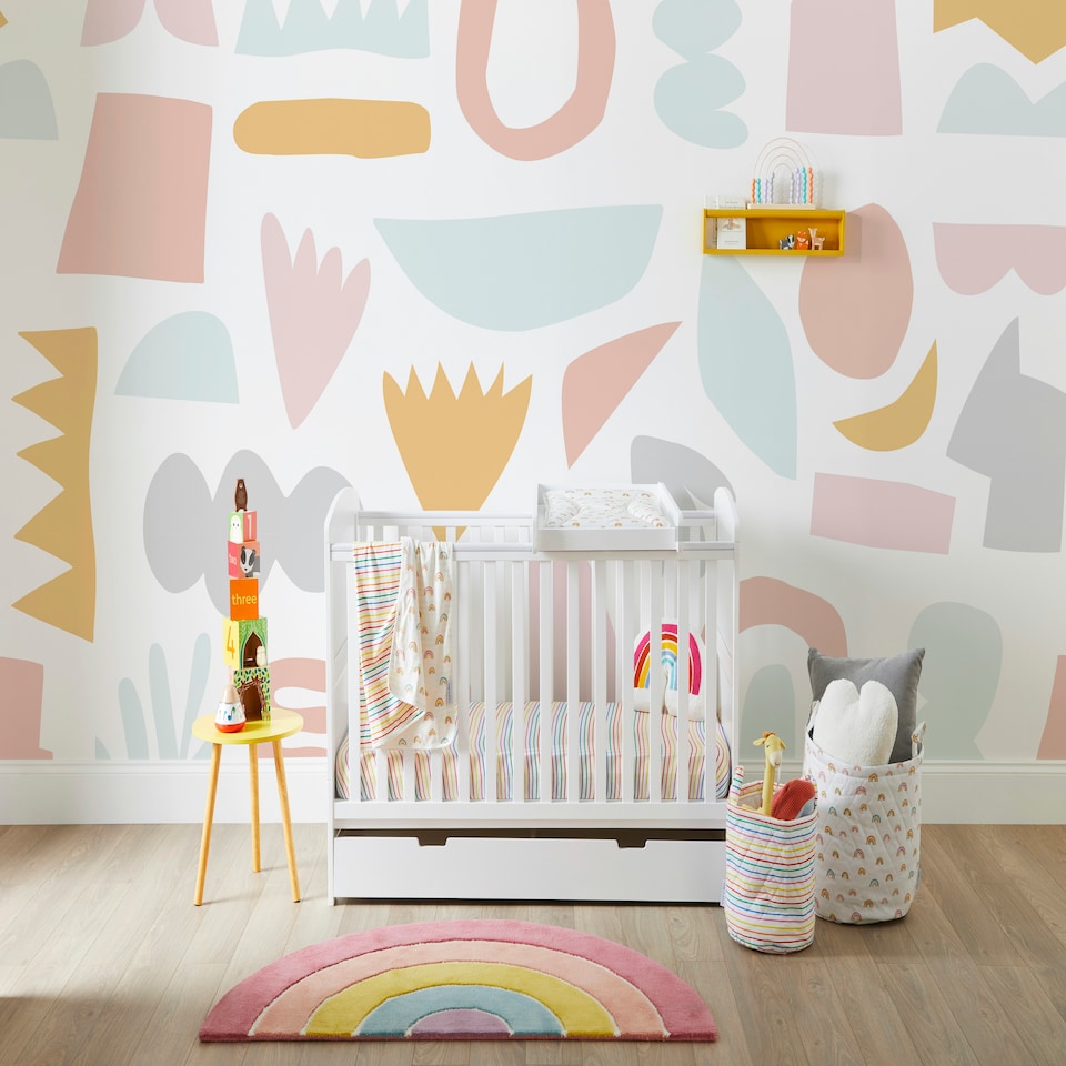 image 1 of Coleby 2 Piece Furniture Set - Suitable from Birth to 4 Years, Open Changer, Under Drawer & Fibre Mattress - (White)