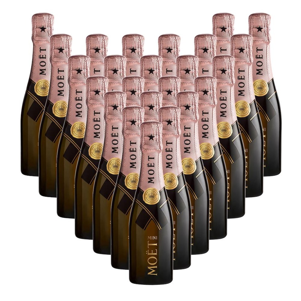 Case of 24 Mini Moet And Chandon Rose Champagne 20cl