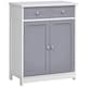 image 9 of kleankin Bathroom Floor Storage Cabinet w/ 2 Drawers Door Cupboard Grey White