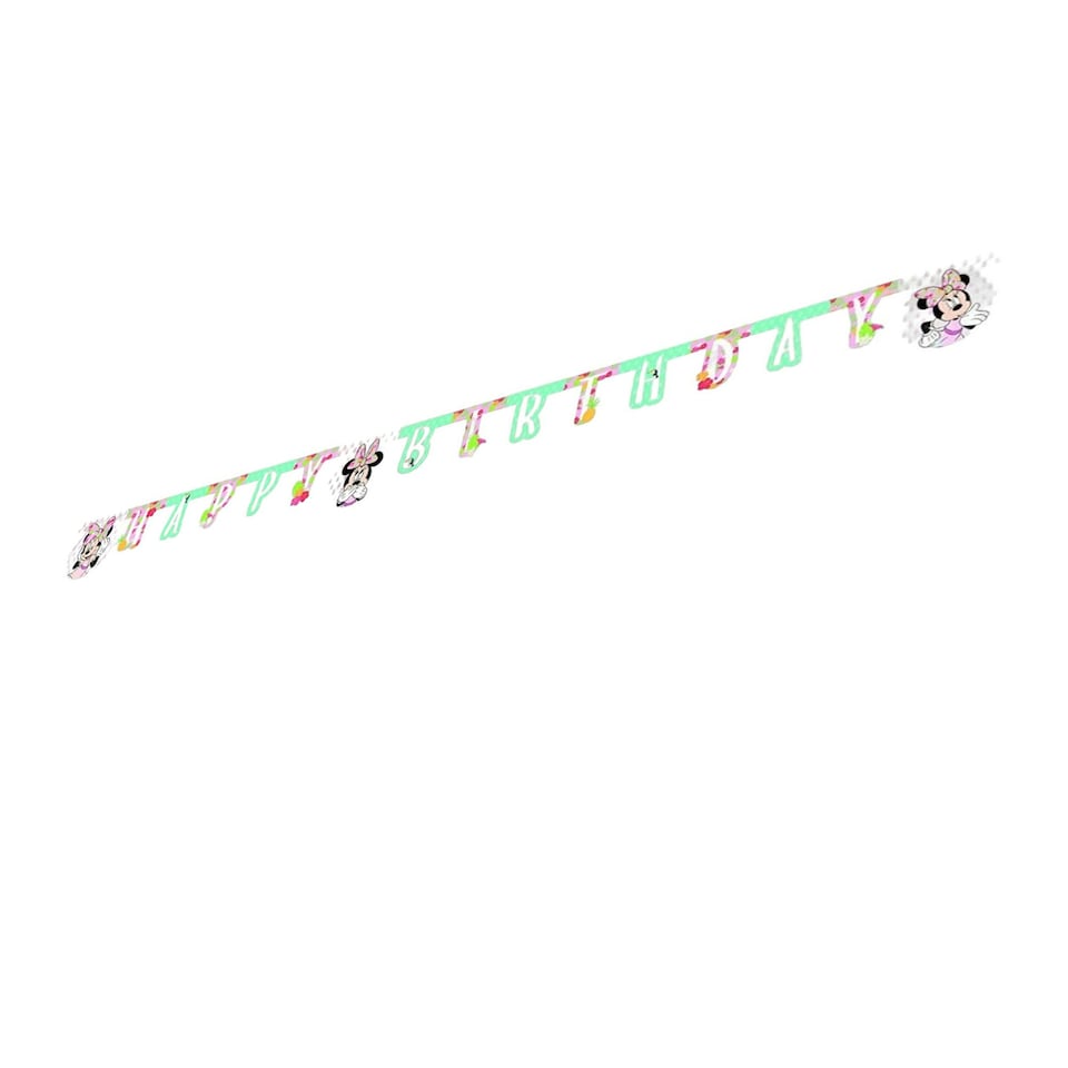 image 1 of Disney Tropical Minnie Mouse Happy Birthday Banner - Multicoloured - One Size