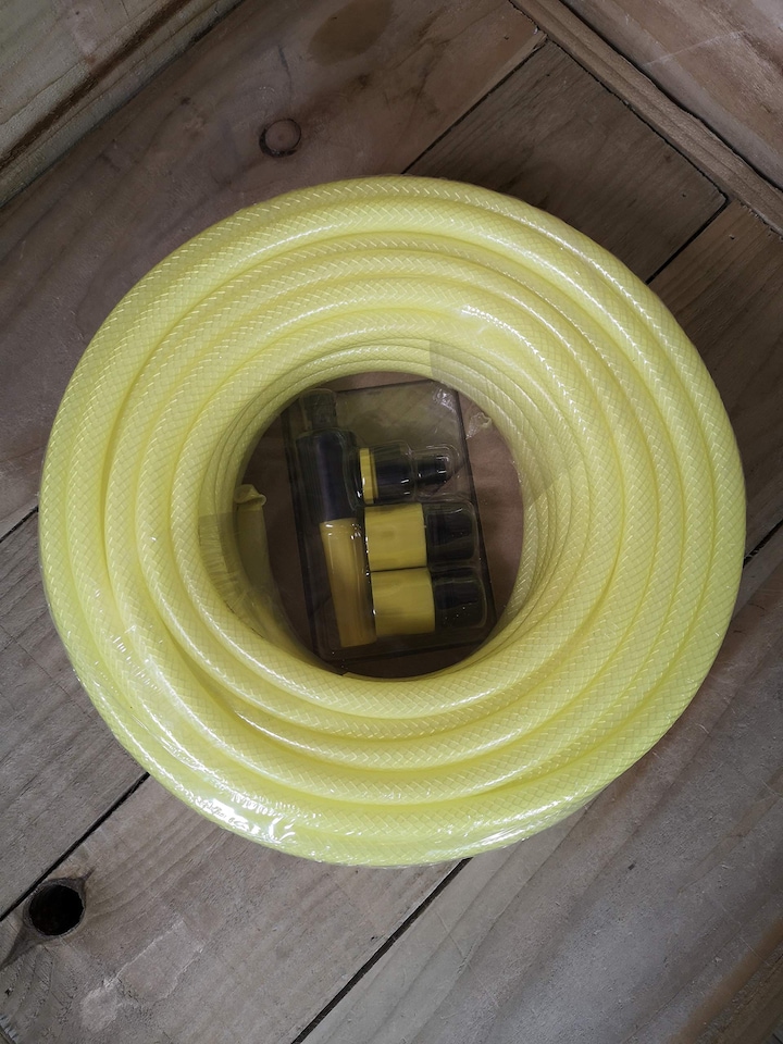 image 1 of 25m Professional Garden Hose Pipe / Hosepipe in Yellow with Fittings | Yellow | Yellow