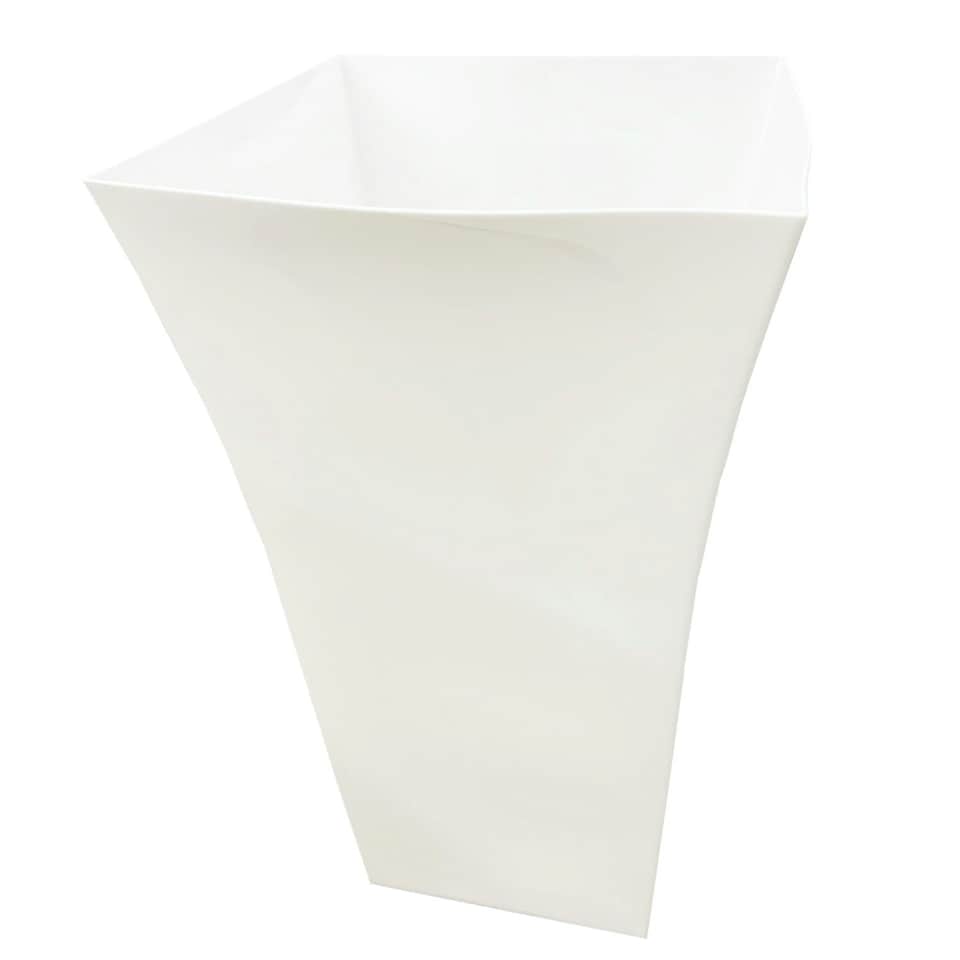 image 1 of 1 x White Shiny Gloss Contemporary Milano Flower Planter Ideal For Home & Garden Use White
