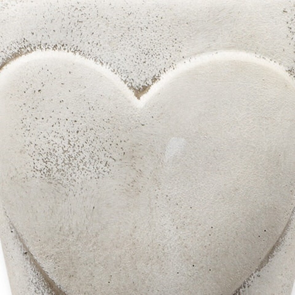 image 1 of White Wash Heart Plant Pot Set of 3 Assorted Sizes White