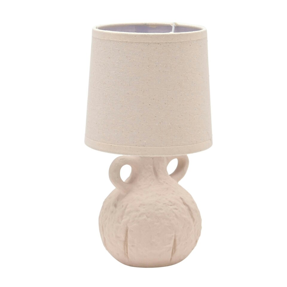 image 1 of Hestia Natural Handle Vase Lamp | White | Natural