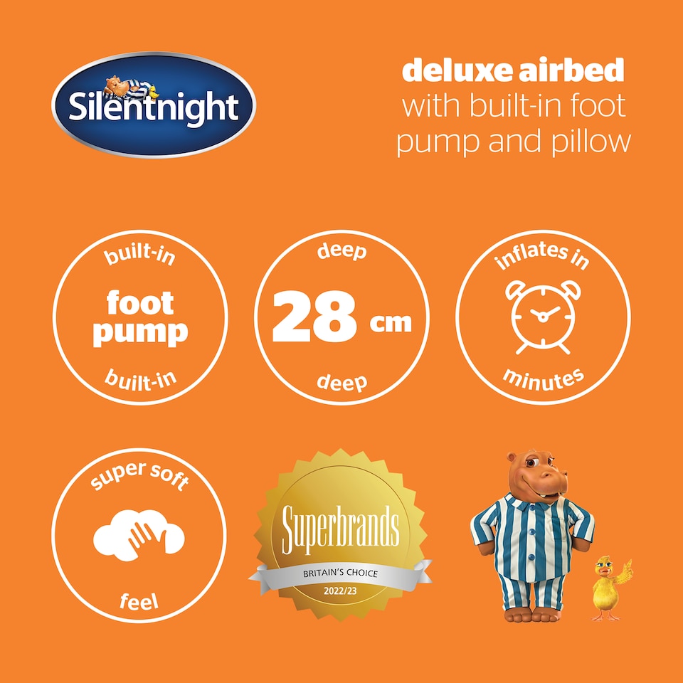 image 1 of Silentnight Flock Airbed With Integrated Foot Pump