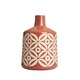 image 1 of BHS Petal Patterned Ceramic Vase, Terracotta Orange | Terracotta