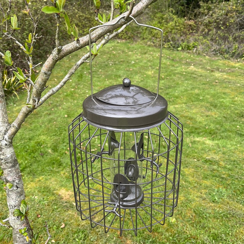 image 1 of Heavy Duty Squirrel Proof Hanging Bird Seed & Nut Feeders (Set of 2)