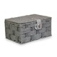 image 3 of Twisted Grey Paper Rope Picnic Basket Grey | Grey | M