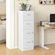 image 2 of HOMCOM 4 Drawer File Cabinet Locking Filing Cabinet A4 Ash Wood-Effect