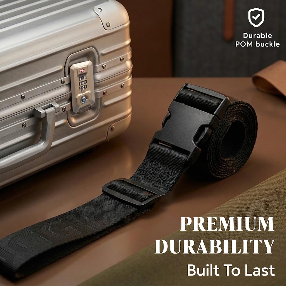 image 1 of Lugg Luggage Straps 2 Pack Adjustable Suitcase Belts 180 cm Polyester Webbing
