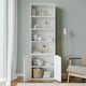 image 4 of 6-Tier Bookcase with 2-Doors Black | Unit Colour: Black