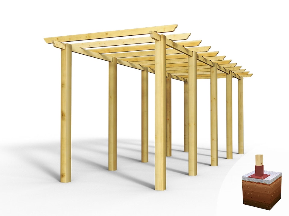 image 1 of eDecks HD Royal Walkway Garden Pergola w/ Bolt Down Anchors 2.7m - 2.4 x 7.2m