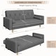 image 4 of Yaheetech Fabric Convertible Sofa Bed with 2 Bolster Pillows-Dark Grey