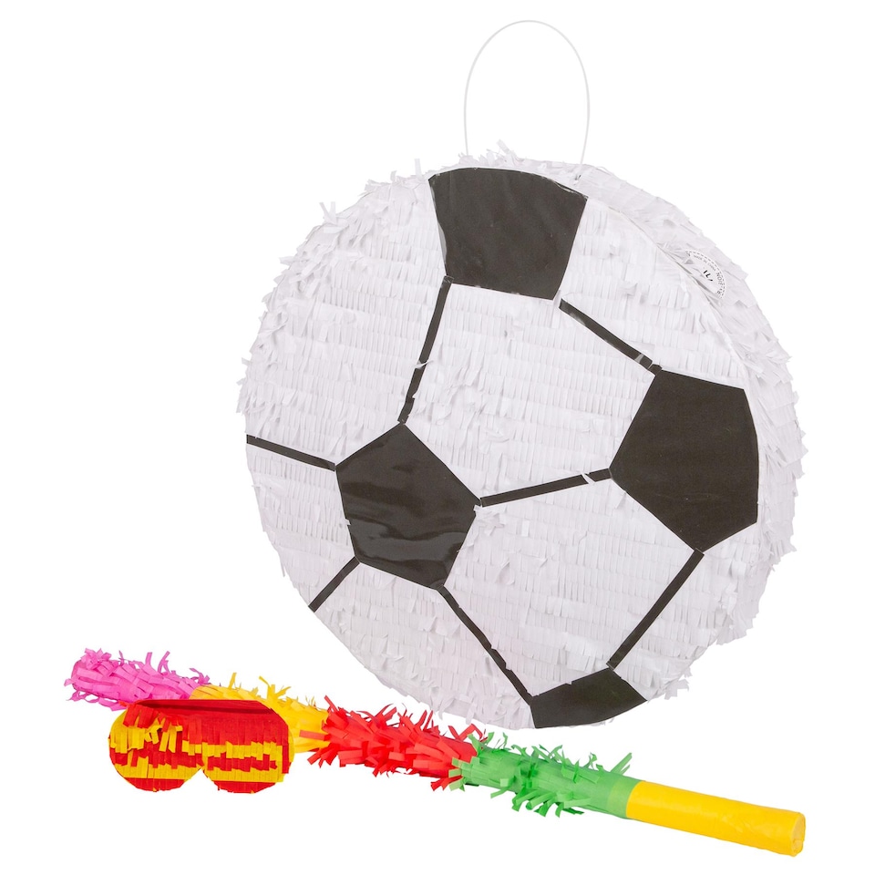 image 1 of Fax Potato 3pc Football Pinata Set with Stick & Blindfold - Multi Stick
