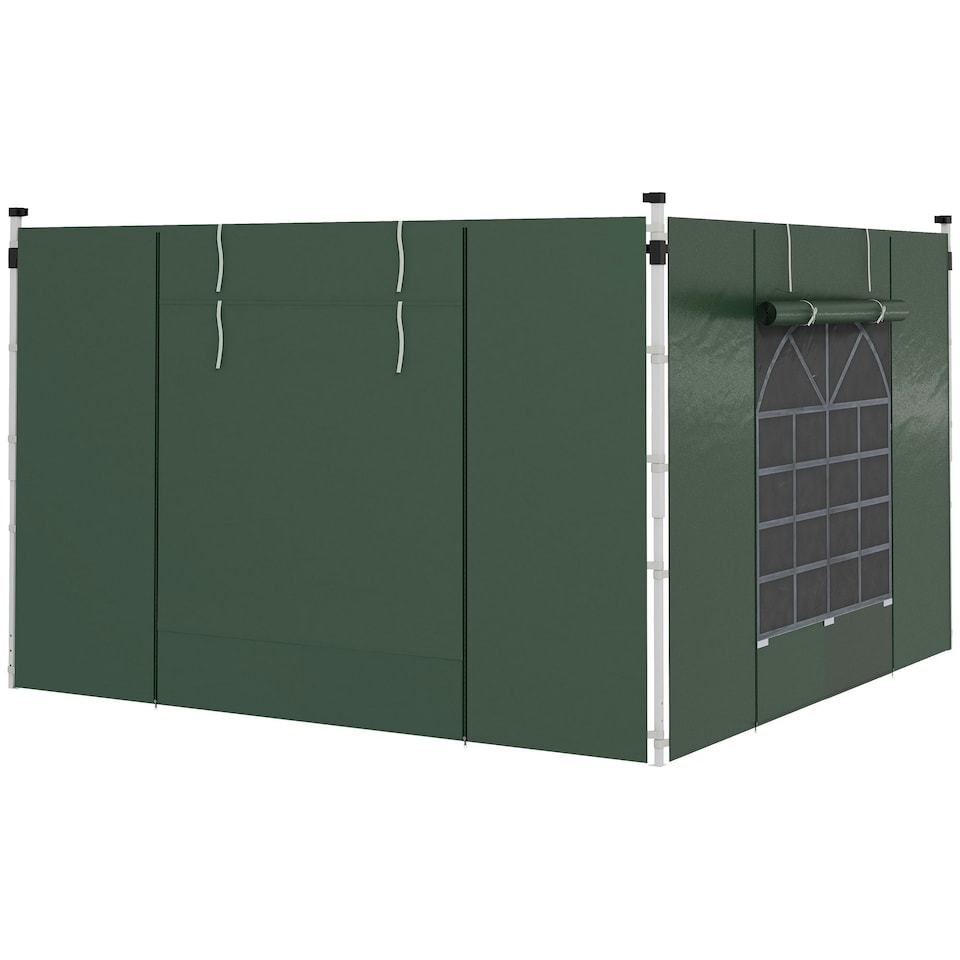 image 1 of Outsunny 3x3(m) or 3x6m Pop Up Gazebo Side Panels Replacement, 2 Pack, Green
