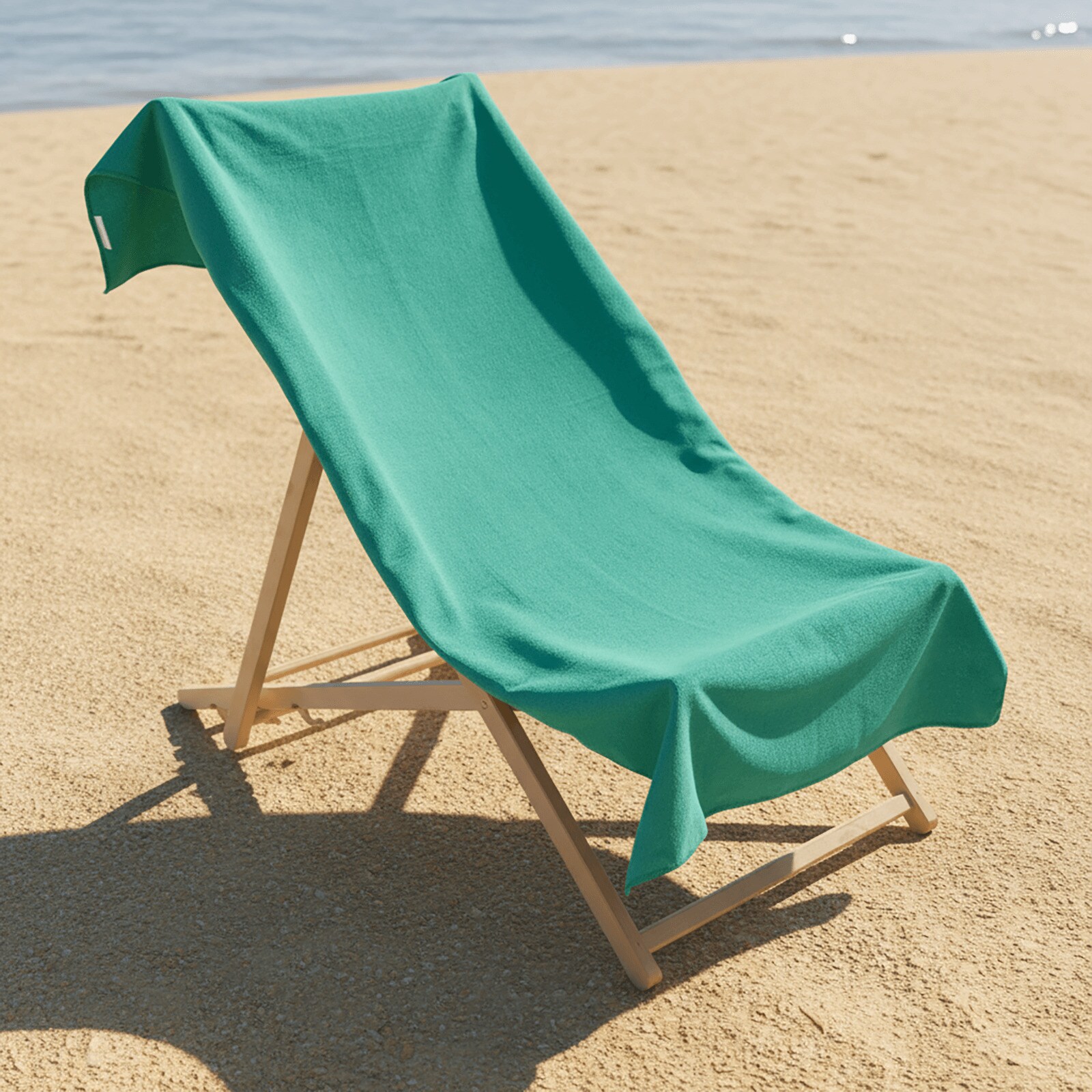 OHS Plain Microfibre Quick Dry Beach Towel Bathroom Green Turquoise One size
