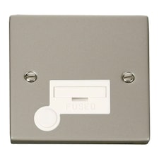 SE HOME Pearl Nickel 13A Fused Connection Unit With Flex White | Pearl Nickel