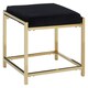 image 2 of Allure Black Velvet And Gold Finish Stool Black