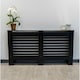 image 7 of JSH Radiator Cover Black Horizontal Slat Wood MDF - Large - 152cm (W) x 81.5cm (H) x 19cm (D) | Black