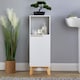 image 3 of Bathroom Floor Cabinet White 3 Storage Shelves Vanity Organiser Furniture