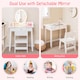image 8 of COSTWAY Kids Vanity Set Makeup Beauty Dressing Table White