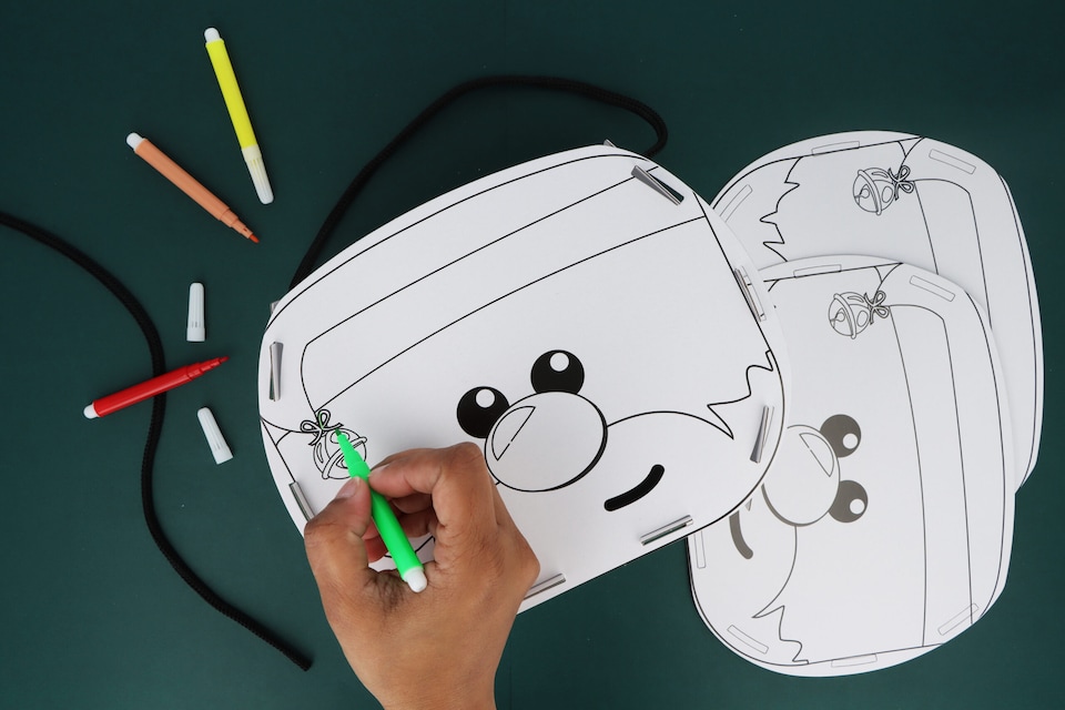 image 1 of Christmas DIY Bucket Kit with 4 Colouring Pens