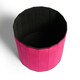 image 7 of OHS Matte Velvet Soft Round Foldable Footstool Seat Storage Organiser Ottoman Pink | Bright Pink