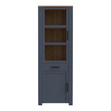 Bohol Narrow Display Cabinet inc. 2x LED Lights in Riviera Oak/Navy