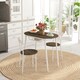 image 1 of HOMCOM 3-Piece Dining Table and Chairs Set, Oval Kitchen Table with 2 Chairs, with Wire Storage Shelf and Steel Frame, Natural