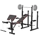 image 1 of SPORTNOW Weight Bench with Two Barbell Racks, Preacher Curl Bench